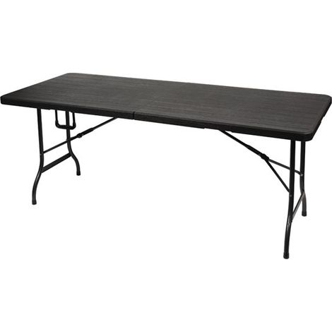 Tavolo pieghevole a metà - motivo legno - 180 x 75 x 74 cm