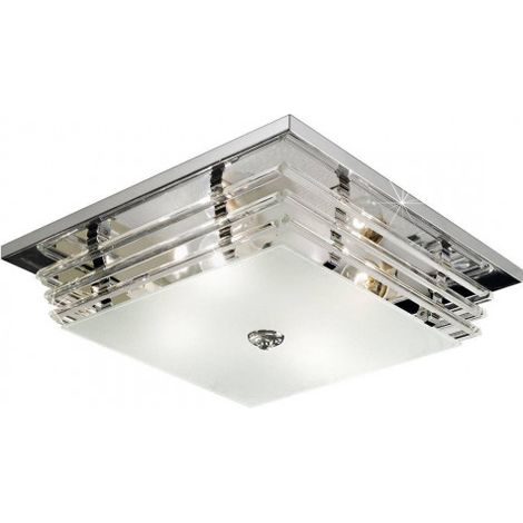 Kolarz ONTARIO - Plafonnier affleurant à motifs Lifestyle Chrome poli, 4x E27 (1/4)