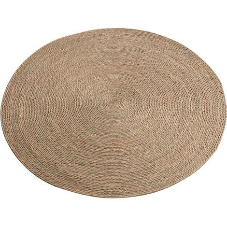Tapis de quenouille 80 cm, dessous de verre, napperon en paille, tapis de sol rond en lin, résistant aux hautes températures, plat de cuisson, tapis en corde de chanvre, tapis de rangement pour chat