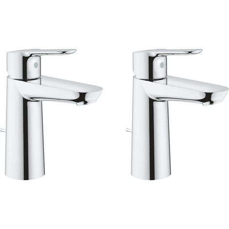 Mitigeur de lavabo – Lot de 2 mitigeurs M avec tirettes et vidages – DN 15 – MITIGEURM2DUO – GROHE EcoJoy 5,7 l/min