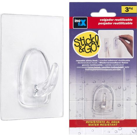 INOFIX 1290 0 PATÈRE ADHÉRENT RÉUTILISABLE 60 X 47 TRANSPARENT 1290-0- (1/3)