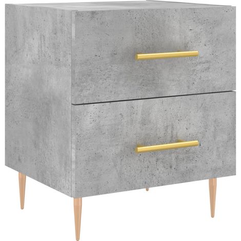 Maison Exclusive - Comodino Grigio Cemento 40x35x47,5 cm in Legno Multistrato