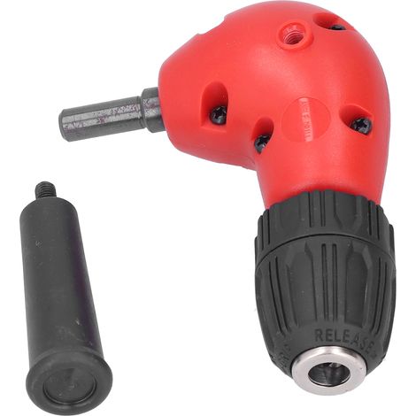 Adaptateur de perceuse à angle droit à 90°, mandrin à 3 mors, rallonge coudée à angle droit, outil de réparation (1/5)
