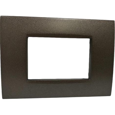 Placchetta per interruttore in metallo a 3 posti testa di moro cassetta 503 compatibile con living air supporto cover (1/2)