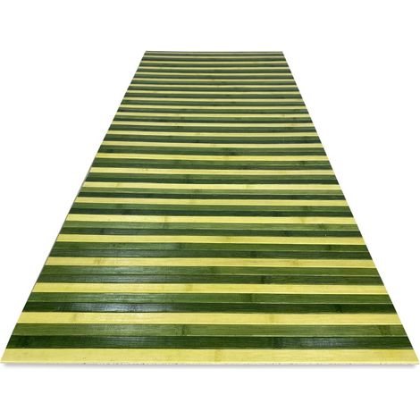 TAPPETO cucina WOODY © IN legno BAMBOO VERDE SFUMATO tutte le misure Cm. 50x75