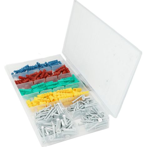 Dapetz ® 285 PCE Wall Anchor Metal Screw Assortment for Weak Brittle Walls Plasterboard Set Wall Plugs Raw Plugs with Screws Includes Handy Carrying Case (1/5)