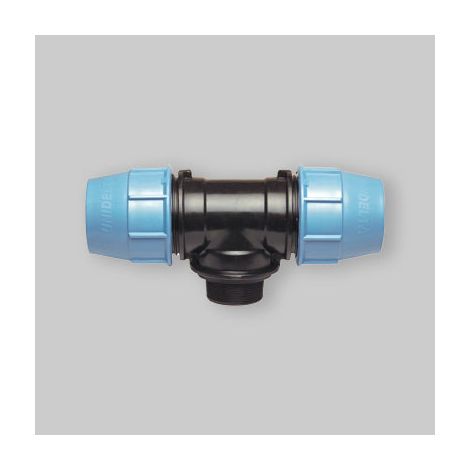 Raccordo A Tee 90° Con Derivazione Maschio Per Polietilene Unidelta 90X3" (1/2)
