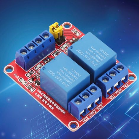 2-Kanal-Relaismodul mit optischer Trennung, High- und Low-Pegel-Triggermodul (12 V) (1/5)
