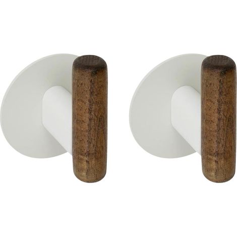 Lot de 2 Patères Adhésives "Cassie" 8cm Beige (1/3)