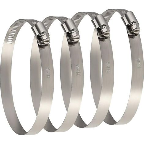 4 Pcs Collier de Serrage Tuyau Ajustable en Acier Inoxydable Pour Fixer Souples Durites (91114 mm) (1/5)