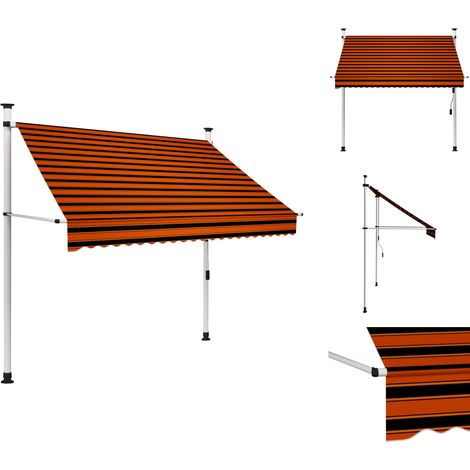 The Living Store Einziehbare Markise Handbetrieben 200 cm Orange und Braun - Handbetrieb (1/5)