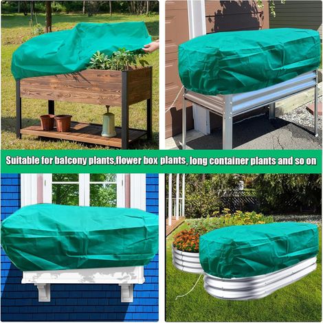 Housse rectangulaire de protection verte 100x40x45cm, barrière contre insectes oiseaux et gel pour pots et parterres de jardin