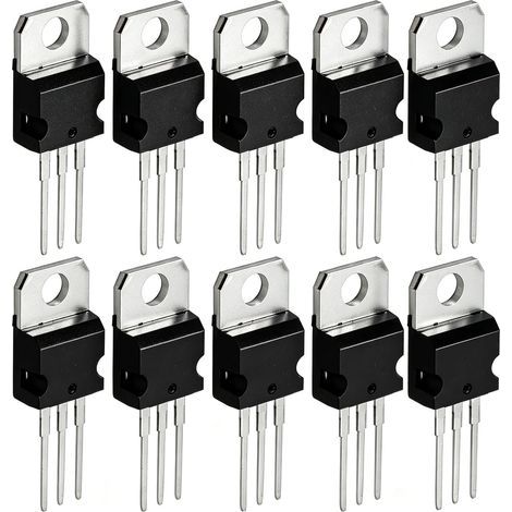 10 Stück L7805 Spannungsregler, LM7805 Linearer positiver Spannungsregler 5V 1,5A bis 220V 3-poliger IC-Chip-Spannungsstabilisator-Transistor (1/5)