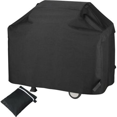 Housse Barbecue Exterieur, Bâche Résistante de 210D Oxford Protection BBQ à Gaz, Housse Plancha Imperméable, Protection UV, Coupe-Vent, Anti-poussière (145x61x117cm Noir) (1/5)