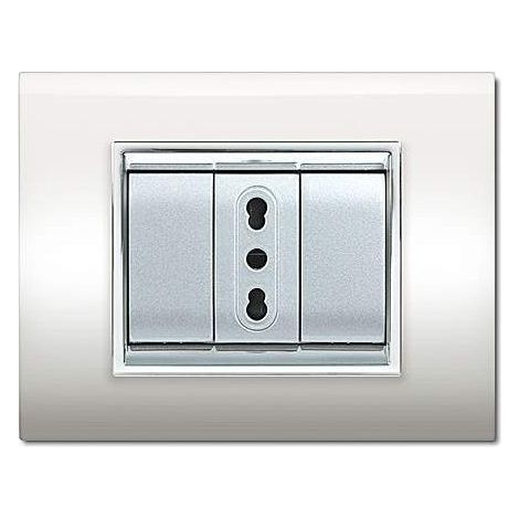 Placca Newprestige 3 Moduli Bianco ( ELETTROCANALI cod. ECL3083WH )