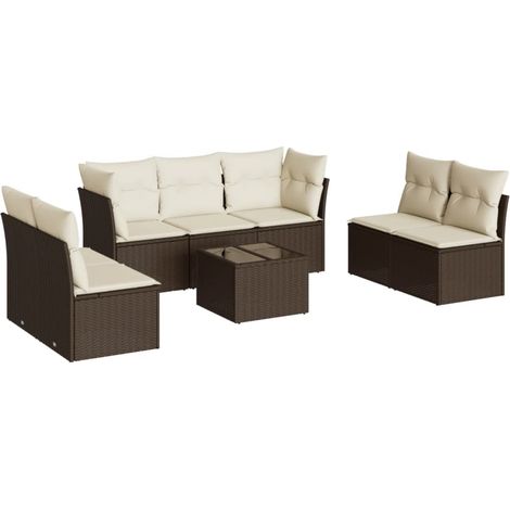 Maison Exclusive - Set sofás de jardín 8 piezas y cojines ratán s (1/3)