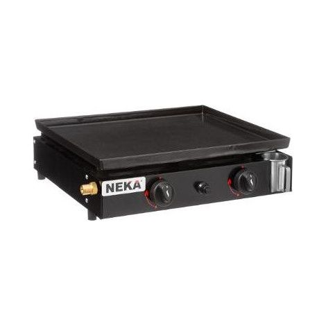 Plancha à gaz 2 feux – Longueur 49 cm – Largeur 41 cm – Puissance 4,25 kW – Allumage électronique – Pour barbecues en extérieur – Neka (1/6)