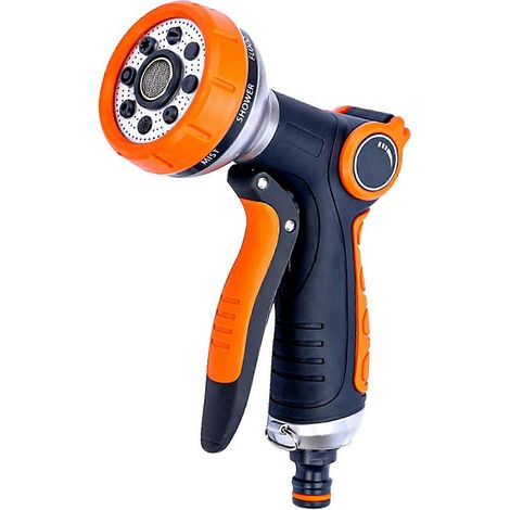 Garden Hose Spray Gun, 8 Adjustable Patterns High-Pressure Hose Nozzle, Water Flow Control, Perfect for Plants, Lawns, Cars, Bikes, and Pets Bathing (1/5)
