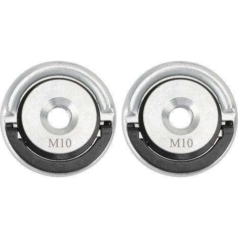 Tuercas de brida de liberación rápida M10 para amoladoras angulares, fabricadas en acero al carbono, para discos de corte. (1/5)