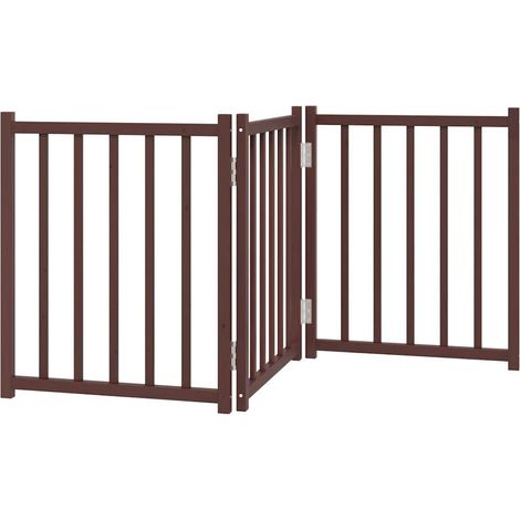 Barrière pour chien pliable 3 panneaux 150 cm bois sapin massif
