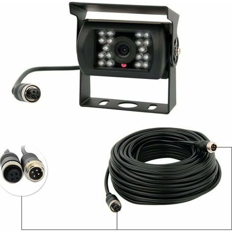 Wasserdichte Rückfahrkamera 12-24V – 18 Infrarot-LEDs für Nachtsicht – Kompatibel mit Autos, Bussen, Lastwagen, Anhängern und Wohnwagen (1/5)