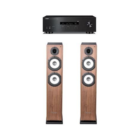 Amplificateur R-S202D noir – Pack ampli et enceintes colonne Cabasse Jersey MT32/2 noyer – Son haute fidélité pour audiophiles – Yamaha