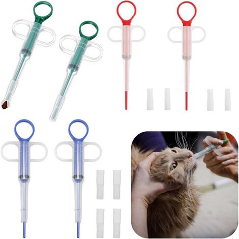 Dispensador de medicamentos para mascotas de 6 piezas - Jeringa de alimentación - Varios colores (1/5)