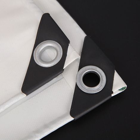 Bâche imperméable et résistante, bâche en PVC, bâche blanche imperméable avec œillets, bâche de 2 x 3 m de haut (1/3)