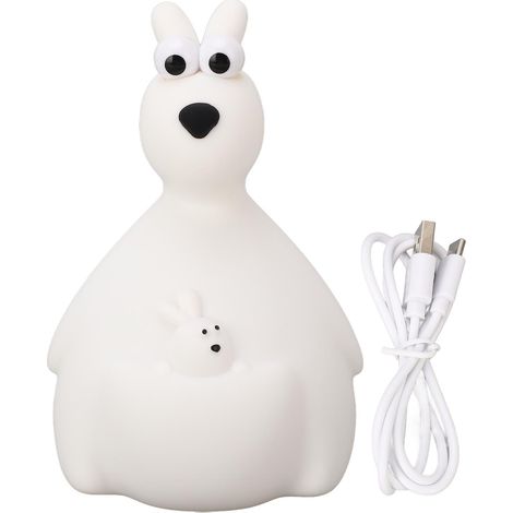 Lampada Notturna Tattile Kangaroo – Silicone Morbido Ricaricabile 1200mAh, Luce Dimmerabile Design Rotondo Sicuro – Ideale per Camera Bambini e Comodino (1/5)