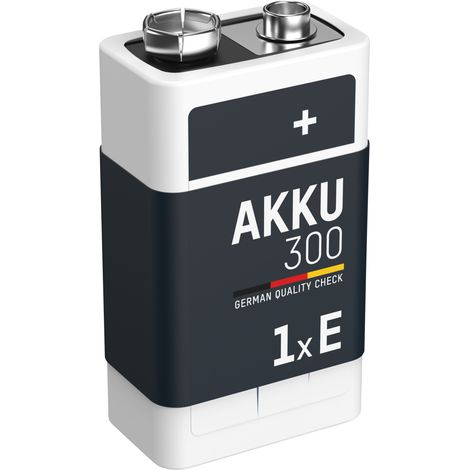 ANSMANN Akku 9V 300mAh E-Block NiMH 1,2V – 1000x wiederaufladbar (1 Stück) (1/9)