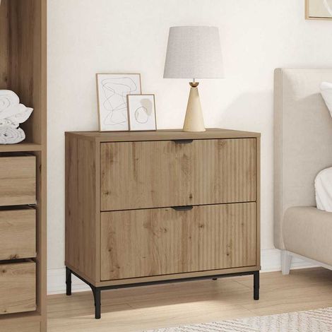 Bedside Table Artisan oak 63.5 x 36 x 61 cm Engineered wood vidaXL
