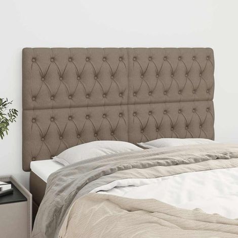 vidaXL Tête de lit Taupe 144x7x118/128 cm Tissu (1/5)
