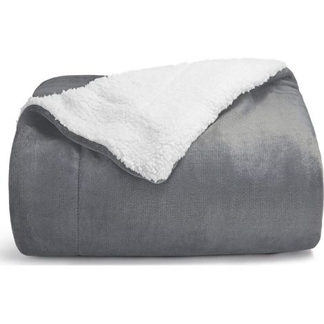 Sherpa Fleece Blanket, 130x160 Single Bed Blanket Anthracite Grey, Fur Sofa Throw Reversible Sofa Throw, Small Thick Warm and Soft Plush Sofa Throw 130 x 160 (Grey)