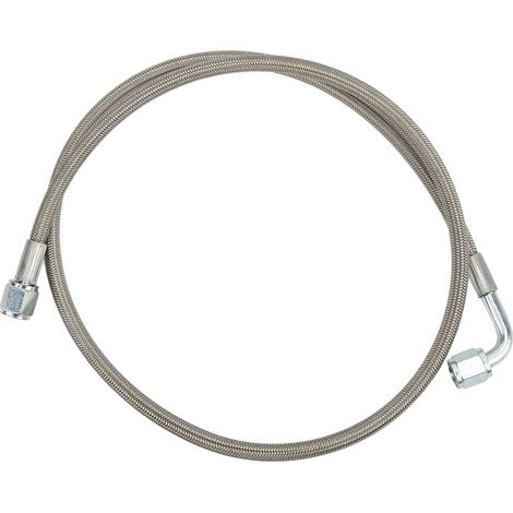 Ligne d'alimentation en huile Turbo 4AN 90° - Tuyau tressé en acier inoxydable, tube flexible 60 pouces pour conduite d'huile haute performance. (1/5)