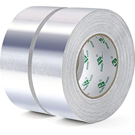 Aluminium Klebeban 2 Rollen 50mm x 50 m, selbstklebendes Alu-Klebeband-Aluband, Wasserdichtes- und hitzebeständiges Band zum Versiegeln, Reparieren und Isolieren (1/5)