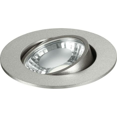 "Faretto ad incasso LED ORIONE rotondo in alluminio argento orientabile 6W 4000K (luce naturale) 8.7x5.7 cm.." (1/2)