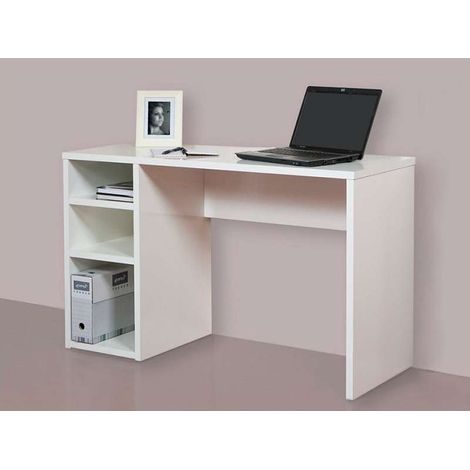 Mesa Ordenador de Melamina Blanco Soft con 3 Estantes Ref.1606-BS (1/6)