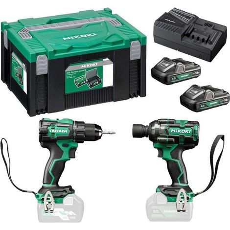 Pack 2 utensili senza filo 18V (DS18DE + WR18DBDL2) (2x4,0 Ah) in valigetta - HIKOKI KC18DEWLZ