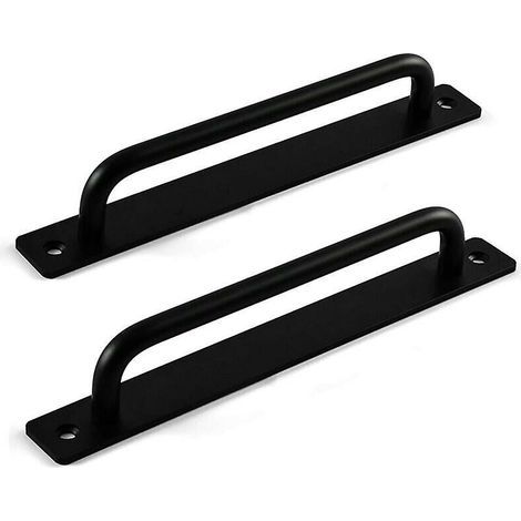 Poignee Portail Exterieur, Poignée de Porte Coulissante, Poignée de porte de Grange, Poignée de Porte de Quincaillerie pour Porte en Bois (2 Pièces, Noir , 7.08 x 1,41 x 0,98 Pouces) (1/5)