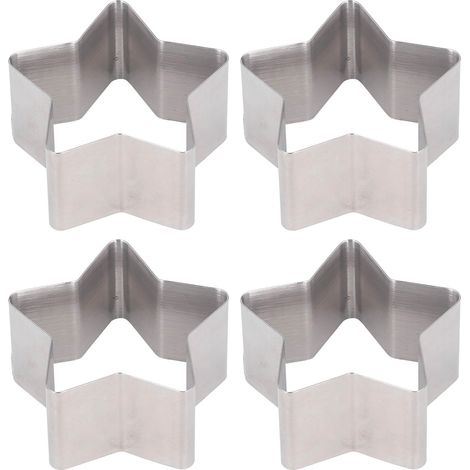 4 Pièces Moule à Découper Gâteau Acier Inoxydable Multifonction DIY Démoulage Facile Outil de Cuisson avec Couvercle Forme Étoile (1/5)