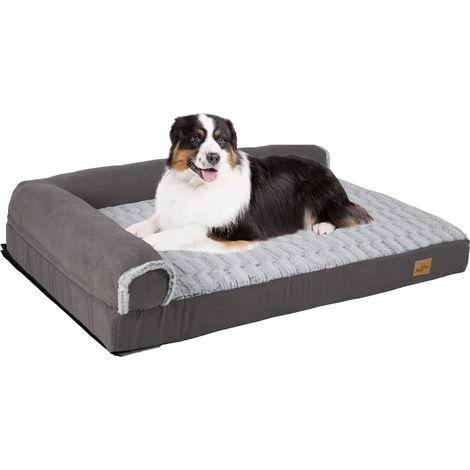 BingoPaw Cama Perro Grande Ortopedica Colchonetas Impermeable Sofa Perros Desenfundable Lavable, 135x100x28cm, XXL, Gris