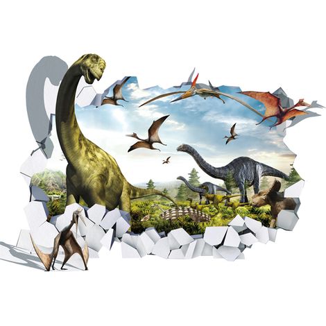 Blue Dream 3D Wand, Wand mit zerbrochenem Dinosaurier, Wohnzimmer, Schlafzimmer C