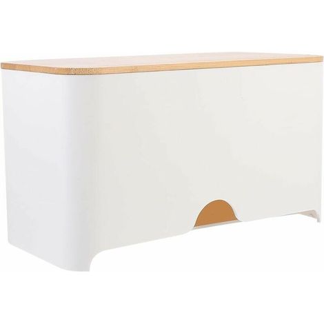 royaluxe - Boîte de masque en plastique avec couvercle en bambou Anti-poussière Couverture de visage Boîte de rangement Protège-dents Distributeur Boîte de mouchoirs cosmétiques Clés Petits objets Boî