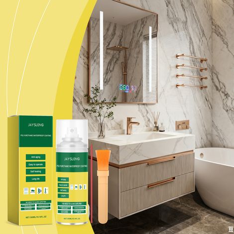 Transparentes, wasserfestes Spray für den täglichen Gebrauch, verhindert Lecks und dichtet Fugen in Böden und Wänden ab, geeignet für den Innen- und Außenbereich – 300 ml × 1 + Pinsel × 1 + Spritze × (1/5)