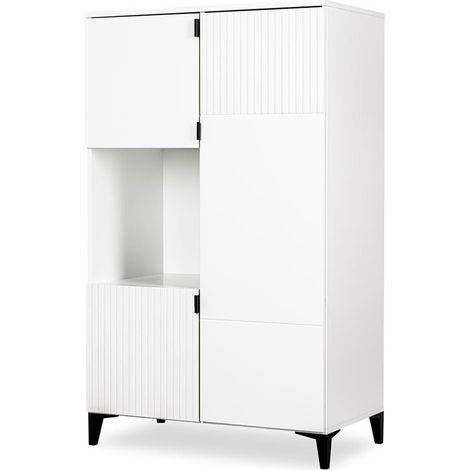 MIA Armoire 3 portes avec étagères et 1 niche Blanc (1/5)