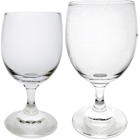 Calice con piede bicchiere in vetro per acqua vino da tavola 6 pezzi particolari ed eleganti ottima idea regalo - decoro: Calice vino (1/4)