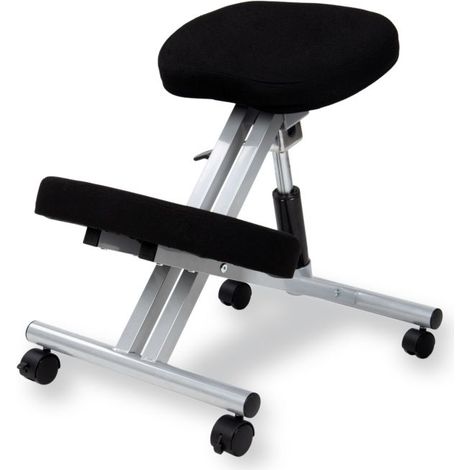 Silla ergonómica Ergochair negro aluminio Negro - Aluminio 42cm (ancho) x 60cm (alto) (1/5)