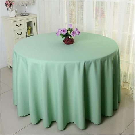 Nappe ronde 220cm Vert Polyester pour fêtes, mariages, tables