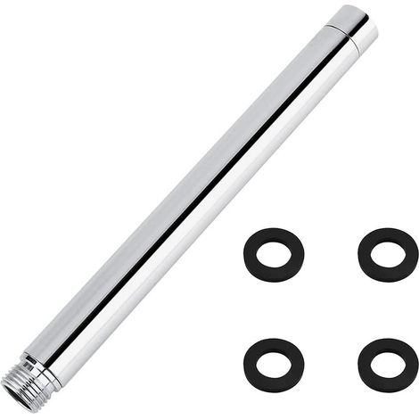 28cm Tube Prolongateur de Douche Bras de Douche Extension en Acier Inoxydable Tuyau de Douche Rond pour Pommeau de Douche de Salle De Bains (1/5)