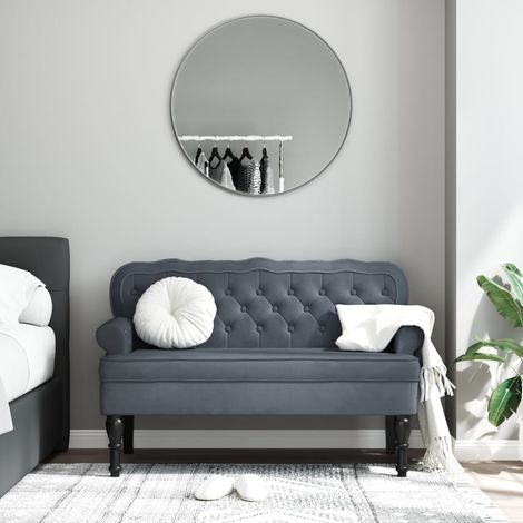 Banc d'intérieur,Banc avec dossier gris foncé 119,5x64,5x75 cm velours CFW95641 (1/5)
